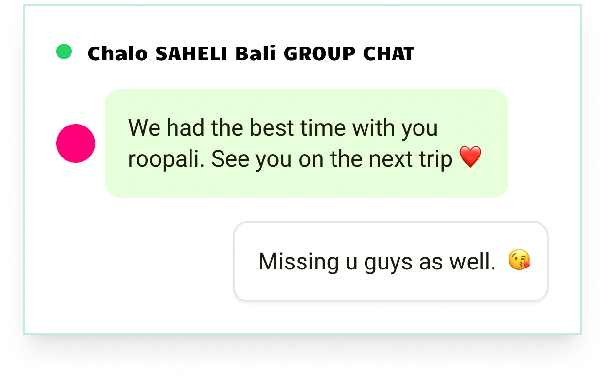 Chalo Saheli Bali group chat